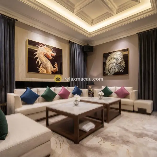 Clube Rio VIP room — gold-leaf dragon and eagle art